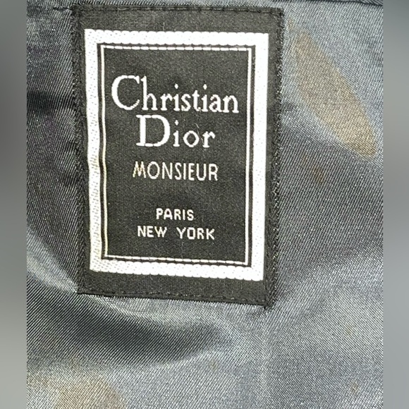 Christian Dior Monsieur Vintage 80s Wool Blazer Jacket Grey Pinstripe Mens 42R - Picture 8 of 10